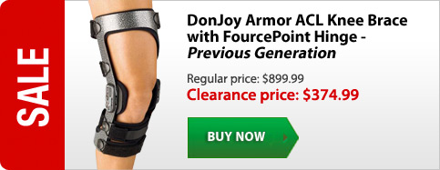 SALE. DonJoy Armor ACL Knee Brace with FourcePoint Hinge - Previous Generation. Clearance Price of $299.99!