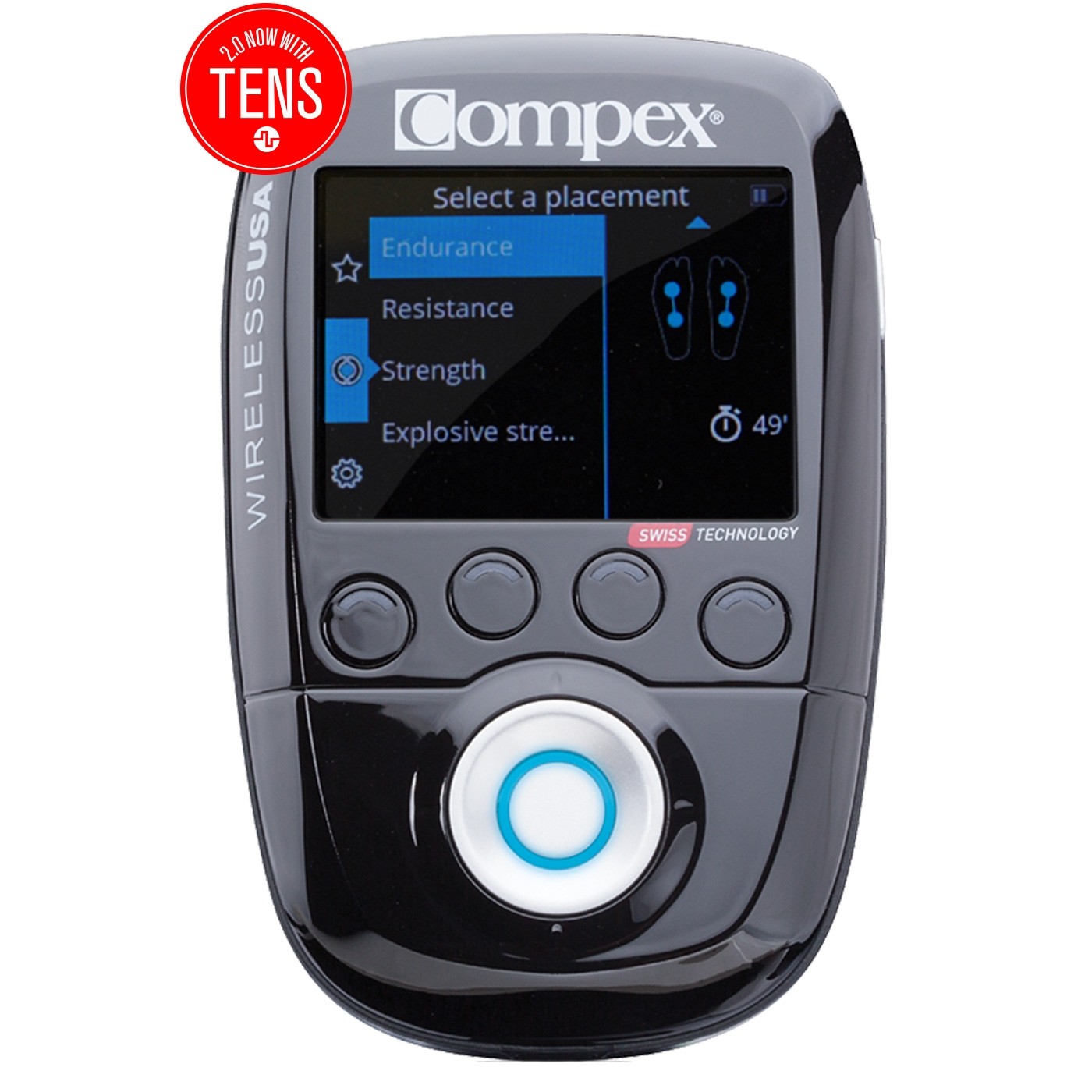 Compex Wireless USA 2.0 Muscle Stimulator with TENS Kit Meta