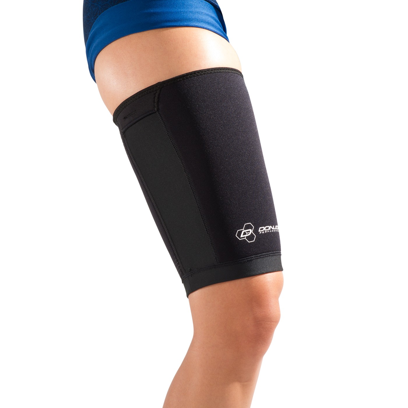 Anaform Compression Thigh Sleeve - On Skin - Front  - Black